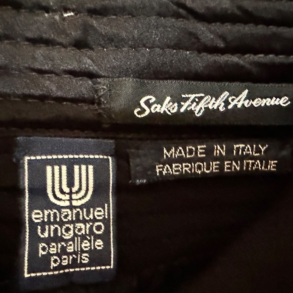 Vintage button front velvet Emanuel Ungaro pencil skirt Saks Fifth Ave Italy